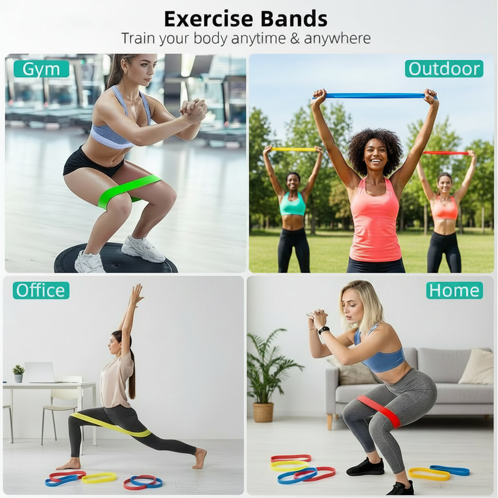 Different Resistance Bands Yoga Band Fitness Exercise Training Hip Tension Band Leg Squat Dance Elastic Loop Stretch Band